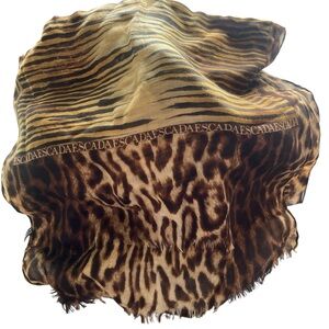 Escada Gold and Brown Leopard Print Wrap
